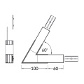 Łącznik kątowy 60° biały do profilu aluminiowego LED VARIO30-02 - wymiary
