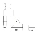 Łącznik kątowy 90° biały gięty do profilu aluminiowego LED VARIO30-02 - wymiary