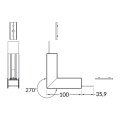 Łącznik kątowy 270° czarny gięty do profilu aluminiowego LED VARIO30-02 - wymiary