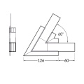 Łącznik kątowy 60° biały do profilu aluminiowego LED VARIO30-05 - wymiary