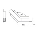 Łącznik kątowy 135° anodowany do profilu aluminiowego LED VARIO30-05 - wymiary