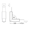 Łącznik kątowy 90° biały gięty do profilu aluminiowego LED VARIO30-07 - wymiary