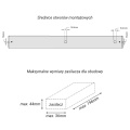 Obudowa zasilacza / podsufitka oprawy - PH1 250x53x53mm - biała - rysunek techniczny
