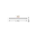 Klosz wsuwany "A1" mleczny do profili aluminiowych LED - 2mb - wymiary