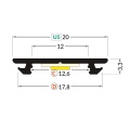 Profil aluminiowy LED ARC12 - gięty - biały malowany z kloszem - wymiary