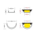 Profil aluminiowy LED ARC12 - gięty - biały malowany z kloszem - wymiary kloszy