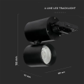 Lampa szynowa 3-fazowa 15W 1350lm 6400K czarna - VT-4615B