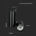 Lampa szynowa 3-fazowa 30W 2700lm 6400K czarna - VT-4635B