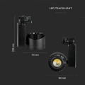Lampa szynowa 3-fazowa 33W 1800lm 5000K czarna - VT-4535