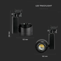 Lampa szynowa 3-fazowa 45W 2300lm 5000K czarna - VT-4545