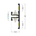 Profil aluminiowy LED BACK10 anodowany z kloszem - wymiary