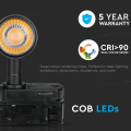 Lampa szynowa LED 3-fazowa 15W 1050lm Samsung LED - czarna - VT-415-B