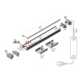 Profil aluminiowy LED BEGTON12 - RAL - 1mb - schemat montażowy z opcjonalnymi akcesoriami