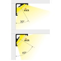 Profil aluminiowy LED CABI12 anodowany z kloszem - kąty padania światła