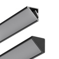 Profil aluminiowy LED CABI12 czarny anodowany z kloszem - z zaślepką trójkątną