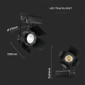 Lampa szynowa LED 3-fazowa 33W 2640lm Samsung LED - czarna - VT-433-B