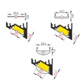 Profil aluminiowy LED CORNER10 - RAL - 1mb - wymiary kloszy