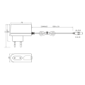 Zasilacz napięciowy wtyczkowy 12V 12W 1A - EB1212 - rysunek techniczny