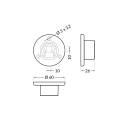 Rysunek techniczny - Uchwyt boczny do profilu aluminiowego LED OVAL20 - kpl. - 2szt