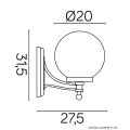 Lampa elewacyjna 1x E27 - KULE CLASSIC K 3012/1/K 200 - karta katalogowa