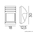 Lampa elewacyjna 1x E27 - CITY 1836 II BL - rysunek techniczny
