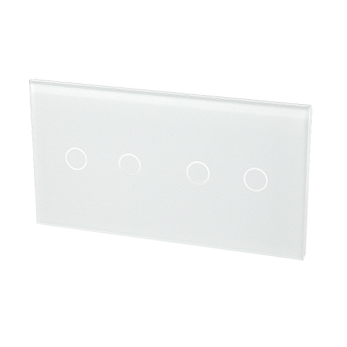 Szklany panel dotykowy podwójny biały - 4-sekcyjny - TM702702W - TOUCHME