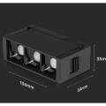 Lampa szynowa LED magnetyczna 3W 240lm 24V - czarna - VT-4143