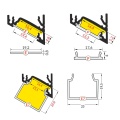 Profil aluminiowy LED CORNER14 - RAL - wymiary kloszy