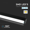Lampa szynowa LED magnetyczna 20W 1600lm 24V - czarna - VT-4121