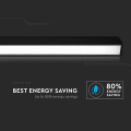 Lampa szynowa LED magnetyczna 30W 2700lm 24V - czarna - VT-4131