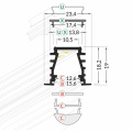 Profil aluminiowy LED DEEP10 anodowany z kloszem - 2mb - wymiary