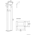 Lampa ogrodowa stojąca LED 10W 3000K 100cm - NEO 11702-1000 DG - rysunek techniczny