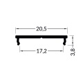 Profil aluminiowy LED FIX16 surowy - wymiary