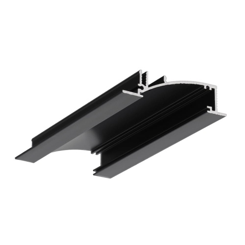 Profil aluminiowy LED FLAT8 anodowany czarny z kloszem