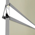 Profil aluminiowy LED FLAT8 malowany biały z kloszem - realizacja z przekrojem
