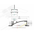 Profil aluminiowy LED FLAT8 surowy z kloszem - wymiary