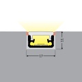 Profil aluminiowy LED FLOOR8 anodowany z kloszem - przekrój