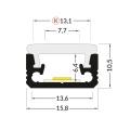 Profil aluminiowy LED FLOOR8 anodowany z kloszem - wymiary