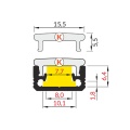 Profil aluminiowy LED FLOOR8 anodowany z kloszem - przekrój z kloszem