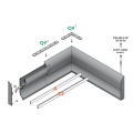 Profil aluminiowy (przypodłogowy) LED SKIRT10 anodowany z kloszem - schemat montażowy z opcjonalnymi akcesoriami