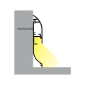 Profil aluminiowy (przypodłogowy) LED SKIRT10 anodowany z kloszem - przekrój montażu