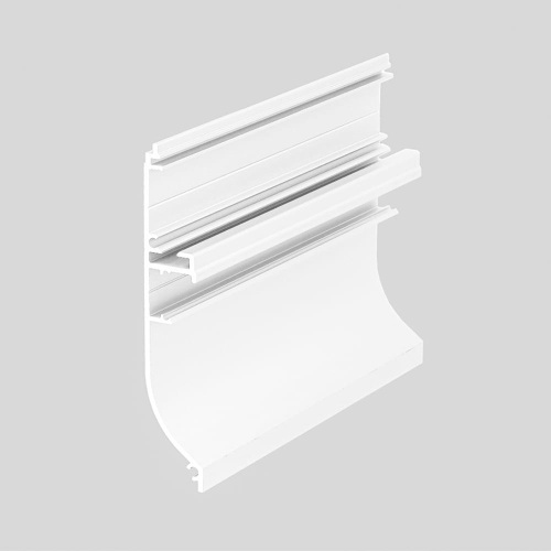 Aluminiowa listwa przypodłogowa LED SKIRT10 biała malowana z kloszem