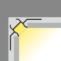 Profil aluminiowy (podpłytkowy) LED UNI-TILE12 PLUS 90 st. anodowany z kloszem - przekrój montażu