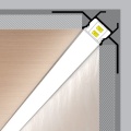 Profil aluminiowy (podpłytkowy) LED UNI-TILE12 PLUS 90 st. anodowany z kloszem - realizacja z przekrojem