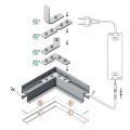 Profil aluminiowy LED FRAME14 - RAL - 1mb - schemat montażowy z opcjonalnymi akcesoriami