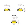 Profil aluminiowy LED GROOVE10 surowy z kloszem - przekroje kloszy z wymiarami