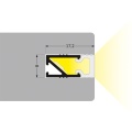 Profil aluminiowy LED HI8 anodowany z kloszem - 2mb - przekrój montażu