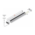 Profil aluminiowy LED HI8 anodowany z kloszem - schemat montażowy z opcjonalnymi akcesoriami