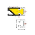 Profil aluminiowy LED HI8 anodowany z kloszem - przekrój klosza z wymiarami