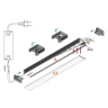 Profil aluminiowy LED SLIM8 - RAL - 1mb - schemat montażowy z opcjonalnymi akcesoriami